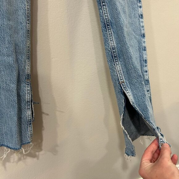 Zara High Rise Blue Slim Bootcut Slit Leg Blogger Fav Jeans Women's Size 4 - Picture 3 of 6
